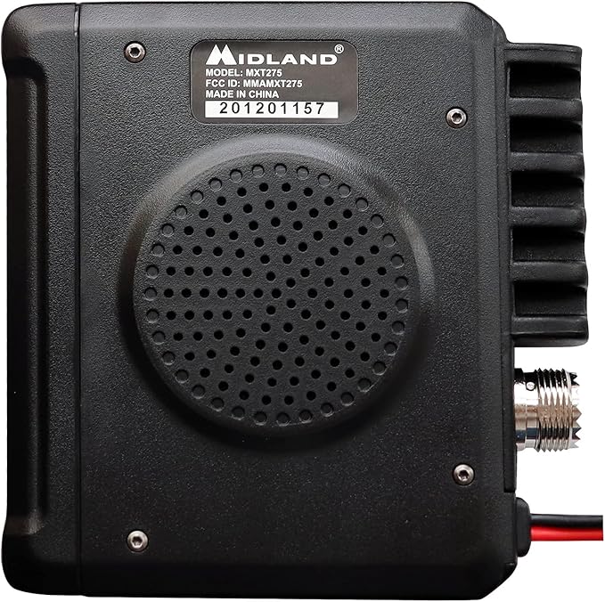 Midland – MXT275 MicroMobile® GMRS Radio – 15 watts Two-Way Radio with Integrated Control Microphone – Overland Caravanning Tractors – Detachable External Magnetic Mount Antenna - 8 Repeater Channels