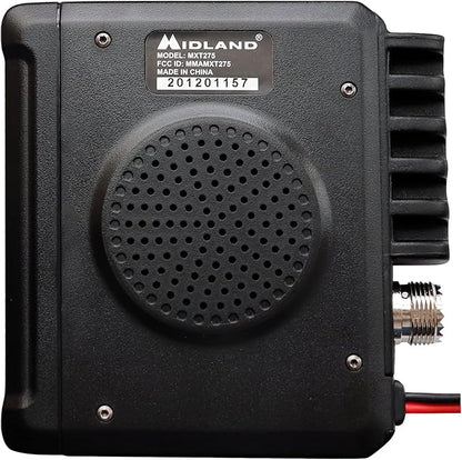 Midland – MXT275 MicroMobile® GMRS Radio – 15 watts Two-Way Radio with Integrated Control Microphone – Overland Caravanning Tractors – Detachable External Magnetic Mount Antenna - 8 Repeater Channels