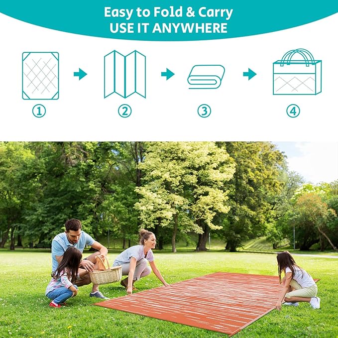 HEBE Outdoor Rug 6'x9' for Patios Clearance Waterproof Patio Mat Plastic Straw Rug Reversible RV Camping Tent Rug Outside Indoor Outdoor Area Rugs for RV,Deck,Beach,Balcony,Camper