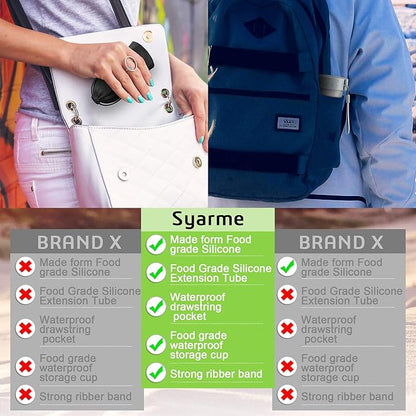 Female Urination Device,Portable Reusable Urinal Funnel with Extension Tube,Small Folding Storage,Suitable for Travel, Festivals, Camping,Traffic Jams,Etc,Includes Waterproof Bag,Waterproof Cup