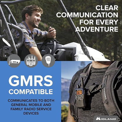 Midland – MXT115 - 15 Watt GMRS MicroMobile Two Way Trails Radio - Off Roading Outdoor RZR Farm - 8 Repeater Channels Extended Range - External Magnetic Mount Antenna - NOAA Weather Alerts
