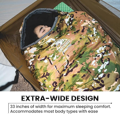 OneTigris Light Patrol 4 Season Mummy Sleeping Bag, 32°F Cold Weather Camping Bags for Camping Hiking Backpacking, Survival Gear
