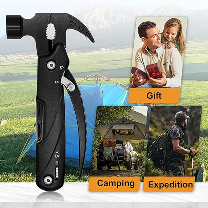 12 in 1 Hammer Multitool Dad Gifts, Father's Day Gifts for Dad, Birthday Gifts for Men, Him, Grandpa, Camping Essentials Camping Gear Tools for Men