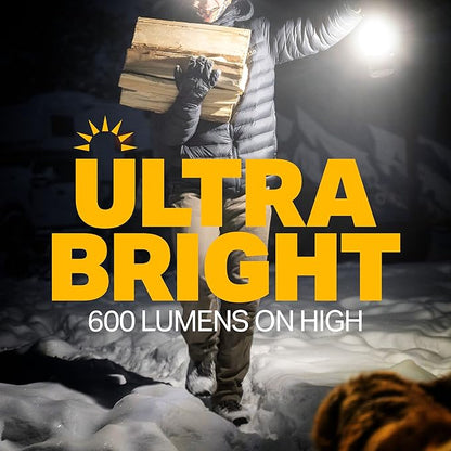 LUXPRO LP1520 Rechargeable LED Multi-Mode 600 Lumen Spotlight Lantern, USB Cable, with Power Station