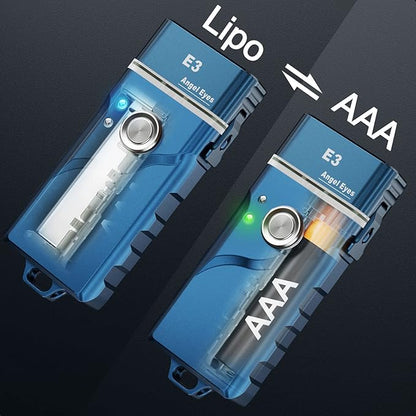 RovyVon E3 Keychain Flashlight-700 Lumen Dual Power Rechargeable with Lockout Mode, Waterproof for Everyday Carry, Camping, Hiking, Emergency
