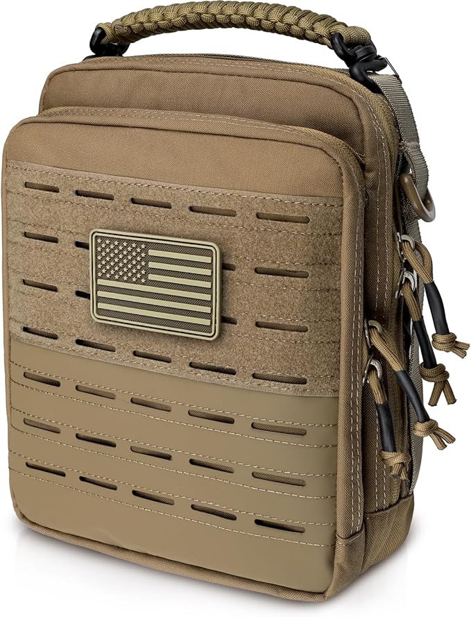 WYNEX Tactical Molle Admin Pouch, Utility EDC Pouch Organizer Modular Tool Pouch of Double Layer Design Medical EMT Attachment Bag Large Capacity with Elastic Webbing Insert Panel