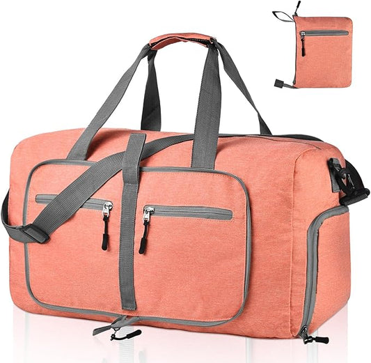 Dimayar 115L Travel Duffle Bag for Men Women - Foldable Duffel Bag with Shoes Compartment - Overnight Bags Waterproof & Tear Resistant(Orange)