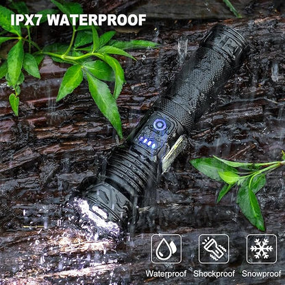 Rechargeable Flashlights High Lumens, 990,000 Lumen Super Bright Powerful Flashlight with 7 Modes, Waterproof Led Flash Light for Home Camping Hiking