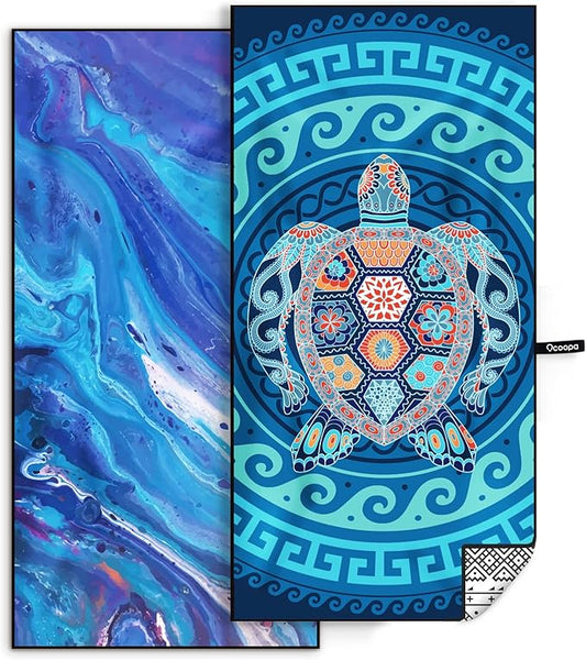 OCOOPA Microfiber Beach Towel Fast Drying, Extra Large 71" x 32" Sand Free Beach Towel Super Lightweight Towels for Swimming Pool, Camping, Picnic, Yoga Gym Sports