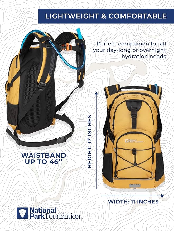 18L Hydration Backpack with 2 Liter Hydro Water Bladder Bag, Lightweight Daypack for Cycling, Hiking, Running, Climbing, for Men Women Kids