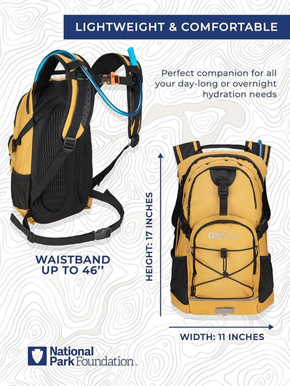 18L Hydration Backpack with 2 Liter Hydro Water Bladder Bag, Lightweight Daypack for Cycling, Hiking, Running, Climbing, for Men Women Kids