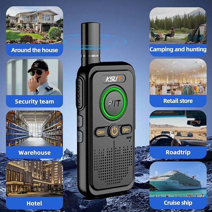 LT Plus Two-Way Radio Long Range with Access to 16 Channels NOAA Weather 4200mAh Battery Rechargeable Flash Replication Frequency Tpye-C LCD Display for Camping Walkie Talkies(Black 2 Pack)