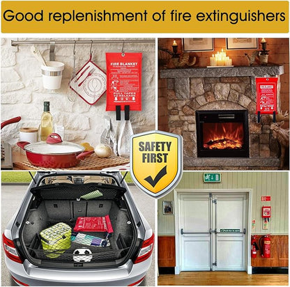 KITOSUN Fire Blanket for Kitchen Home Emergency - Fiberglass Blankets Fire Survival Suspension Flames Retardant Extinguisher Great for Stove Car Garage Office Camping Caravan BBQ Safety (4-Pack)