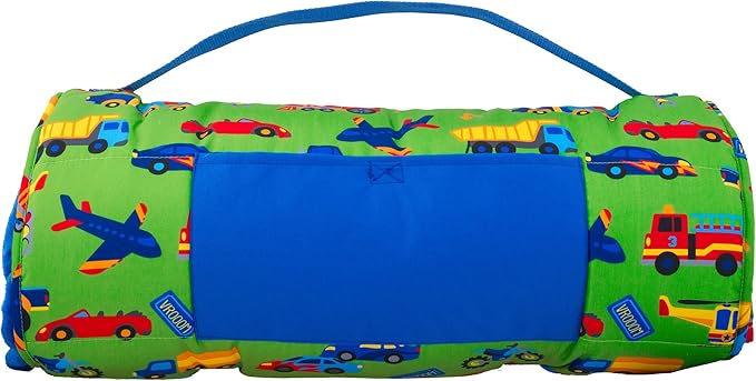 Stephen Joseph, Toddler All Over Print Nap Mat with Soft Blanket and Removable Pillow for Boys & Girls, Kids Sleeping Bag for Elementary, Daycare, Preschool with Carry Handle