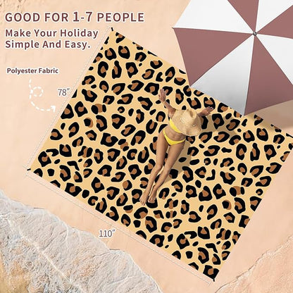 BYDOLL Beach Blanket Waterproof Sandproof 78''×110'' Suits1-7 Adults Compact Lightweight Oversized Sand-Free Blanket Large Picnic Mat for Beach Travel Camping Hiking
