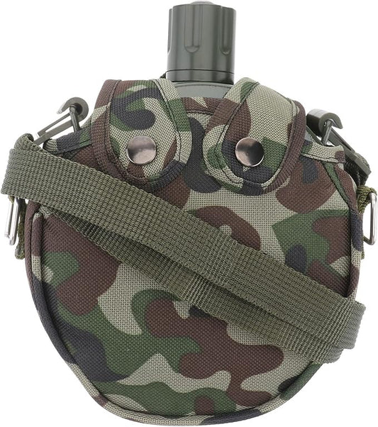 1set Stainless Water Hunting for Canteen Pattern Compact Portable Cap Star Steel Outdoor Hiking Kettle Cover Outdoors with Ml Camouflage Compass Survival Green Outside