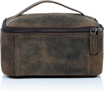 KomalC Genuine Unisex Vanity Leather Dopp kit - Travel Toiletry Bag multi-purpose Toiletry Bag (1 Zip Hunter dopp kit)