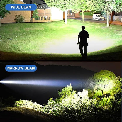 Rechargeable Flashlights High Lumens, 900000 Lumen Super Bright Flashlight, 2pack Led High Powered Flash Light, Flashlight for Home, Camping, 5 Modes/12h Run Time for Outdoor, IPX6 Waterproof
