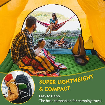Sleeping Pad for Camping, Ultralight Self Inflating Camping Mat Camping Mattress with Pillow, 78''X47''/78''X27'', Built-in Foot Pump, Camping Pad Air Mattress for Backpacking, Hiking, Traveling, Tent