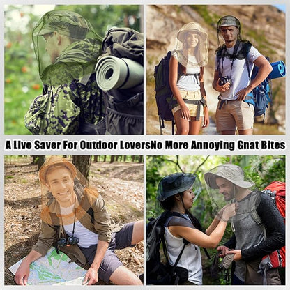 6 Pack Mosquito Head Net Bug Head Net Insects Mesh Head Net for Outdoor Face Neck Head Protecting