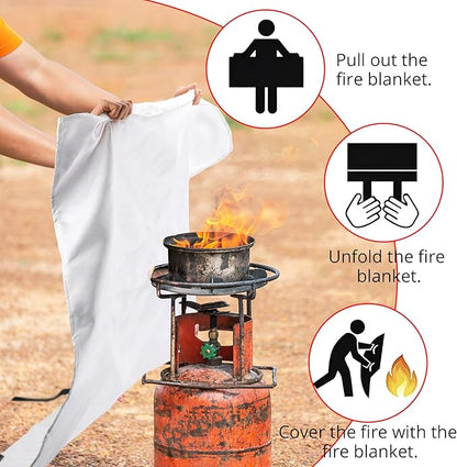 Fire Extinguishing Blanket - 6PCS Emergency Fire Blankets for Home Kitchen House Camping Car Warehouse Office Emergency Prepared Survival Safety MHt