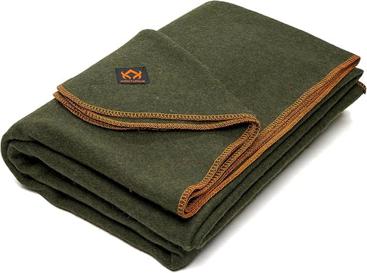 Arcturus Military Wool Blanket - Warm, Thick, Washable - Great for Outdoors, Camping, Stadium Blanket, Picnics, Travel - Car & Bushcraft Survival Kits, Large 64in x 88in 4.5 lb