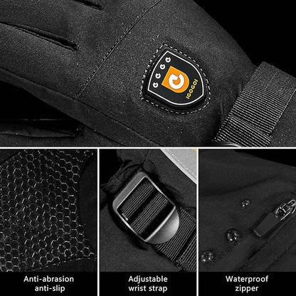 Heated Gloves for Men Women 7.4V Battery 22.2WH Rechargeable Heated Ski Gloves Touchscreen Waterproof Electric Heated Gloves for Winter Outdoor Work Skiing Hiking Camping Raynaud