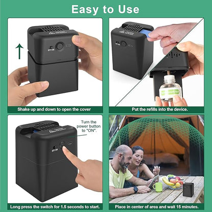 Mosquito Repellent Outdoor Patio, Rechargeable Mosquito Repeller Indoor with 20' Mosquito Protection Zone, Includes Mosquito Repellent Refills, for Camping