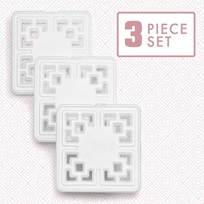 Cool Coolers Fashion Ice by Fit & Fresh, 3 Pack Large Slim Ice Packs, Unique Ice Pack Design for Womens Lunch Bag, Space Saving Reusable Ice Packs for Lunch Boxes, Cooler Ice Packs, Pearl White, 3PK