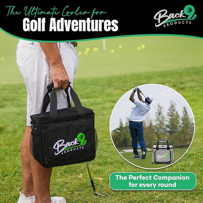 Golf Cooler Bag with Magnetic Lid – 12 Can Soft Sided Insulated Backpack Cooler for Golf Cart, Bag or Camping