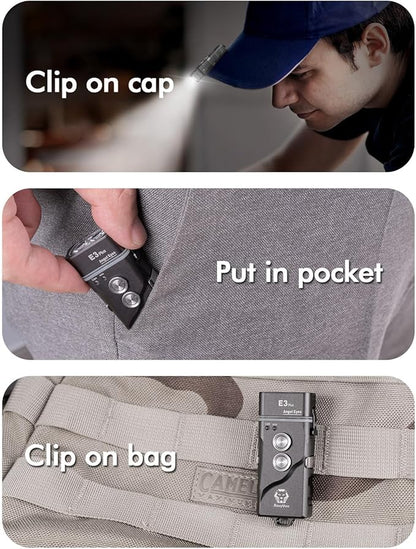 RovyVon E3 Plus Keychain Flashlight 700 Lumen Dual Power Rechargeable with Lockout Mode, Waterproof for Everyday Carry, Camping, Hiking, Emergency