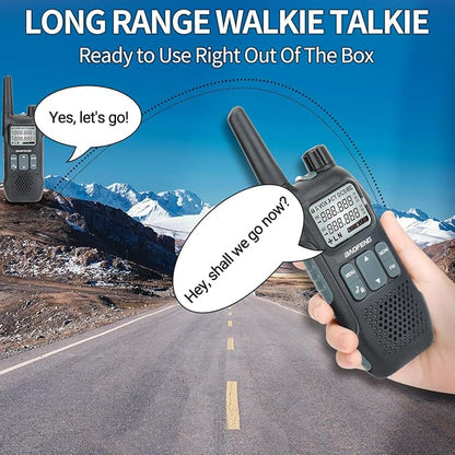 GMRS Radio BAOFENG GM-T8 Walkie Talkies Long Range, Rechargeable Walkie Talkie for Adults,Portable Ham Radio Handheld with NOAA Weather Flashight VOX USB-C Two Way Radio(2 Pack)