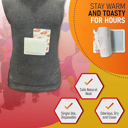 Body Warmers (45 Count) - Up to 13 Hours of Heat, Easily Apply with Adhesive - Ultra Thin, Easy, All Natural - Air Activated, Odorless Hot Body Warmers - Sport Temp