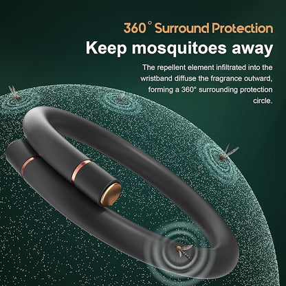 Mosquito Bracelets, Insect & Pest Mosquito Bands for Adults and Kids, DEET Free, Mosquito Wristbands Outdoor Patio Hiking Camping Gear Must Haves (10 Replacement Cores - Black)