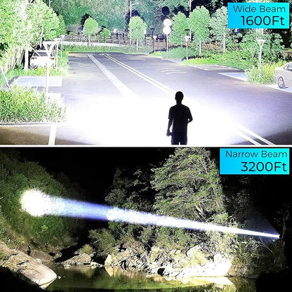 Rechargeable Flashlights High Lumens, 990,000 Lumen Super Bright Led Flash Light, Powerful Flashlight with 7 Modes, COB Light, IPX7 Waterproof for Camping, Emergencies