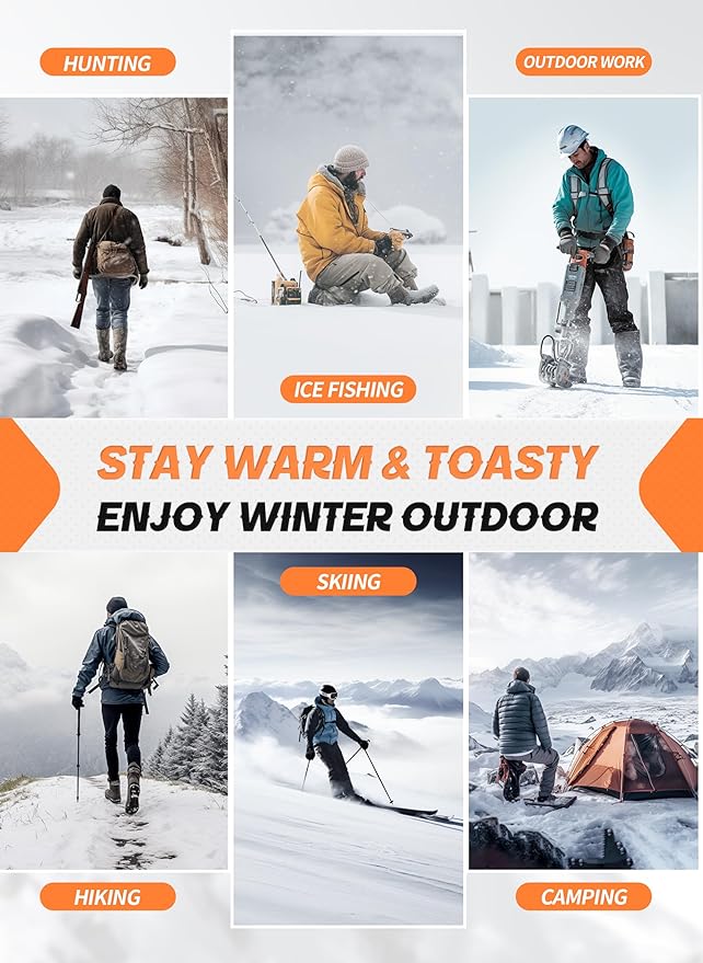 ThxToms Heated Socks for Men Women with App Control, 5000mAh Rechargeable Battery Electric Heating Socks,Upgraded Washable Foot Warmer for Arthritis Ice Fishing Skiing Hunting