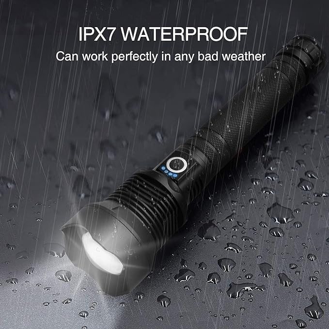 Rechargeable LED Flashlights High Lumens, 990000 Lumens Super Bright Flashlight with 5 Modes & Waterproof, Powerful Handheld Flashlight for Camping Emergencies