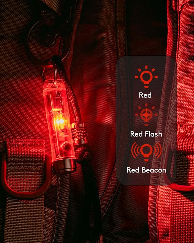 RovyVon Aurora A8 G4 Keychain Flashlight USB C Rechargeable, 5000K, High CRI, 420 Lumens EDC Flashlight Mini Size with Multifunctional Sidelight, Best for Gift/Emergencies/Camping(365nm+Red+White)