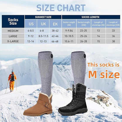 Heated Socks, 2023 Upgraded Rechargeable with 12Hrs Max Heating Time, Heated Socks for Men Women with Battery, Electric Heated Socks for Outdoors, Hunting, Golf, Camping, Warm Gifts