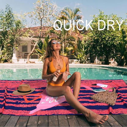 Bnuitland Flamingo Pattern Beach Towel (35X75 inches), Oversized Quick Drying Absorbent Sand Free, Cute Towels for Travel Swimming Pool Picnic, 88% Polyester and 12% Polyamide,Pink