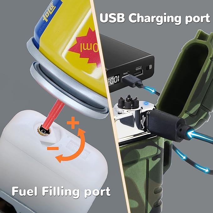 2 Pack Waterproof Outdoor Lighter Plasma Lighter Windproof Torch Lighter Dual Arc Lighter Electric Lighter USB Rechargeable Lighter Flameless EDC Camping Adventure Survival Tactical Gear