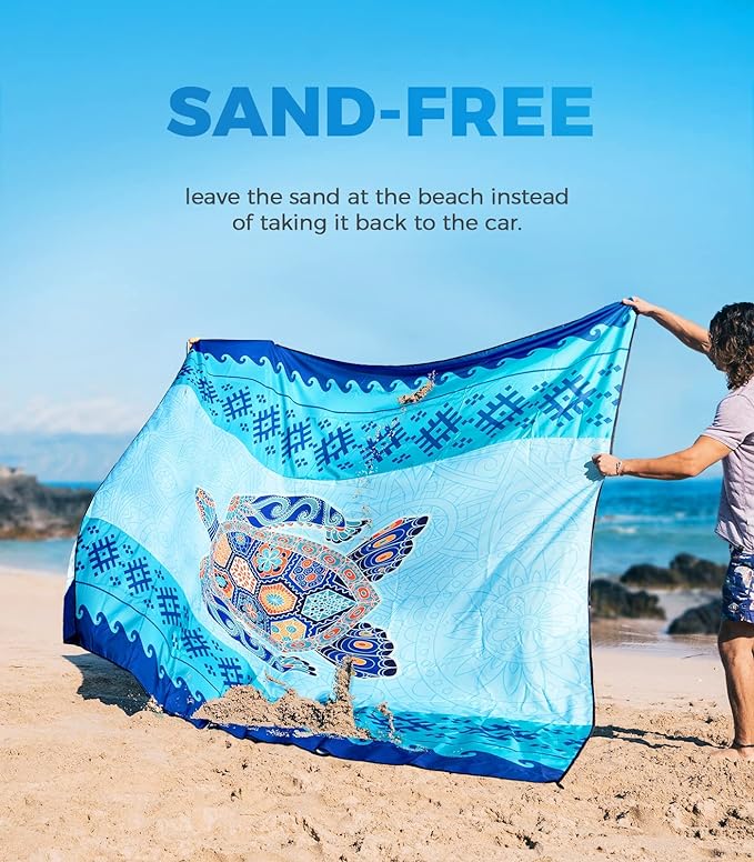 OCOOPA Beach Blanket Waterproof Sandproof, 10'X 9' Extra Large, Soft and Sturdy, Light Weight and Portable, Perfect for Beach Vacation, Famlily Park Picnic, Travel Camping, Outdoor Gifts