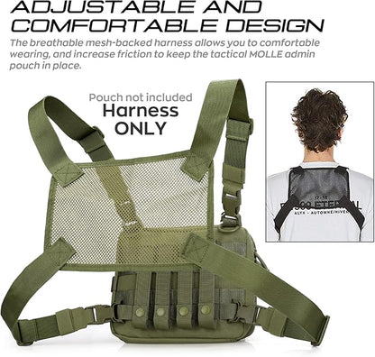 WYNEX Tactical Large Admin Pouch of Double Layer Design, Molle EDC EMT Utility Pouch with Map Sleeve Modular Tool Pouch Large Capacity Flag Patch Included