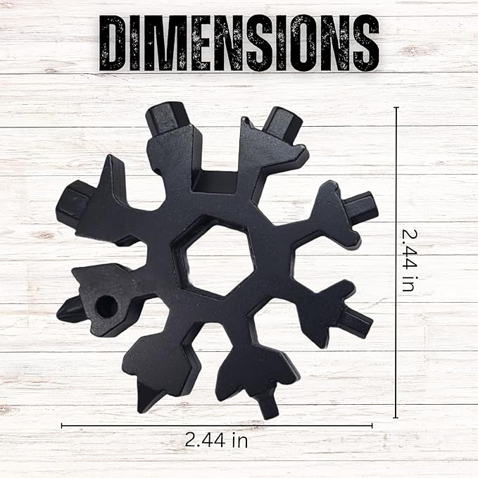 18 In 1 Snowflake Multi Tool, Stainless Steel Screwdriver, Hex Wrench, Bottle Opener, Bike Tool Kit, Pocket Multitool, Bicycle Tool Kit, Bike Multitool ideal gift for Dad, Men, gift on Father's day