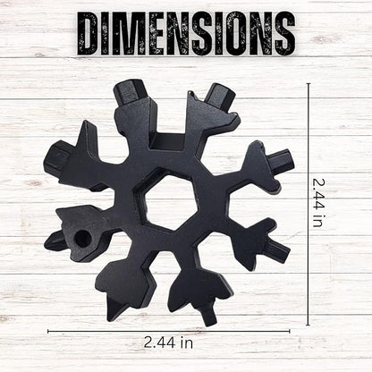 18 In 1 Snowflake Multi Tool, Stainless Steel Screwdriver, Hex Wrench, Bottle Opener, Bike Tool Kit, Pocket Multitool, Bicycle Tool Kit, Bike Multitool ideal gift for Dad, Men, gift on Father's day