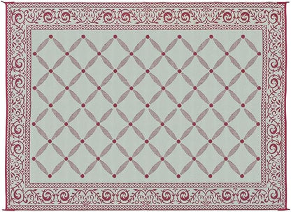 Stylish Camping 119125 9-feet by 12-feet Reversible Mat, Plastic Straw Rug, Large Floor Mat for Outdoors, RV, Patio, Backyard, Picnic, Beach, Camping (Burgundy/Beige)