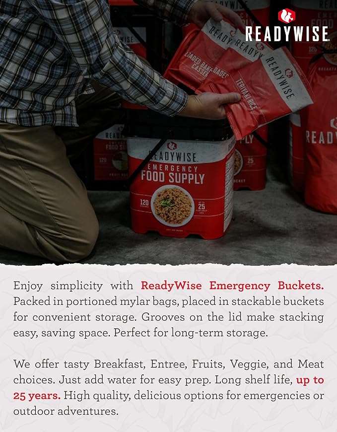 READYWISE -Favorites Sample Kit, 100 Servings, MRE, Emergency Food Supply, Premade, Freeze Dried Food, Survival Meal, Hiking, Adventure & Camping Essentials, Emergency Preparedness, 25-Year Shelf Life