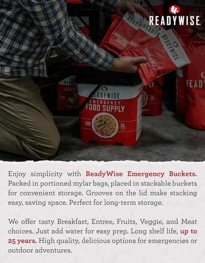 READYWISE -Favorites Sample Kit, 100 Servings, MRE, Emergency Food Supply, Premade, Freeze Dried Food, Survival Meal, Hiking, Adventure & Camping Essentials, Emergency Preparedness, 25-Year Shelf Life