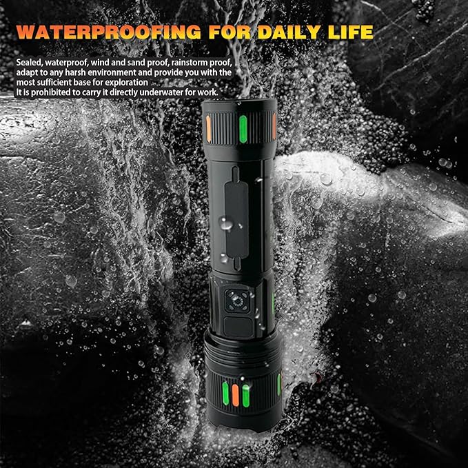 Flashlights Rechargeable High Lumens, Super Bright Flashlight, Adjustable Tactical Flashlight Waterproof Handheld Flash Light LED Flashlight for Emergencies, Camping, Hiking