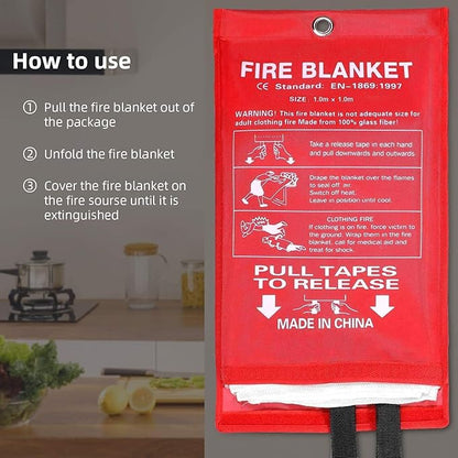 Emergency Fire Blanket for Home and Kitchen Fire Extinguishers for the House (2 Pack), Deluxe Fire Blankets Emergency for Home Fireproof Blanket Fire Retardant Blankets Fire Spray Emergency Blankets